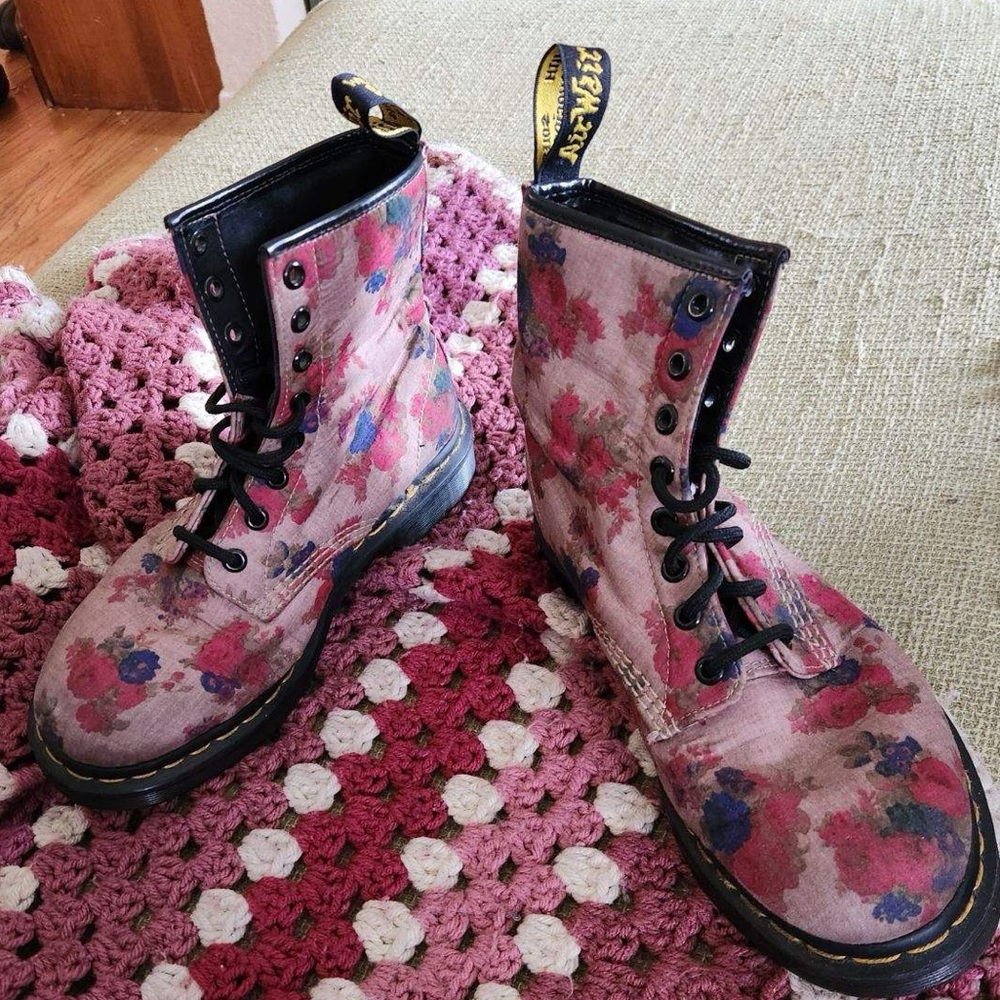Dr Martens Castel Floral Boots - Vintage